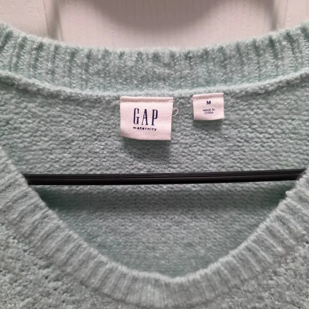 Gap Maternity Blue Marled V-Neck Long Sleeve Sweater Tunic Dress Size M - Picture 5 of 5